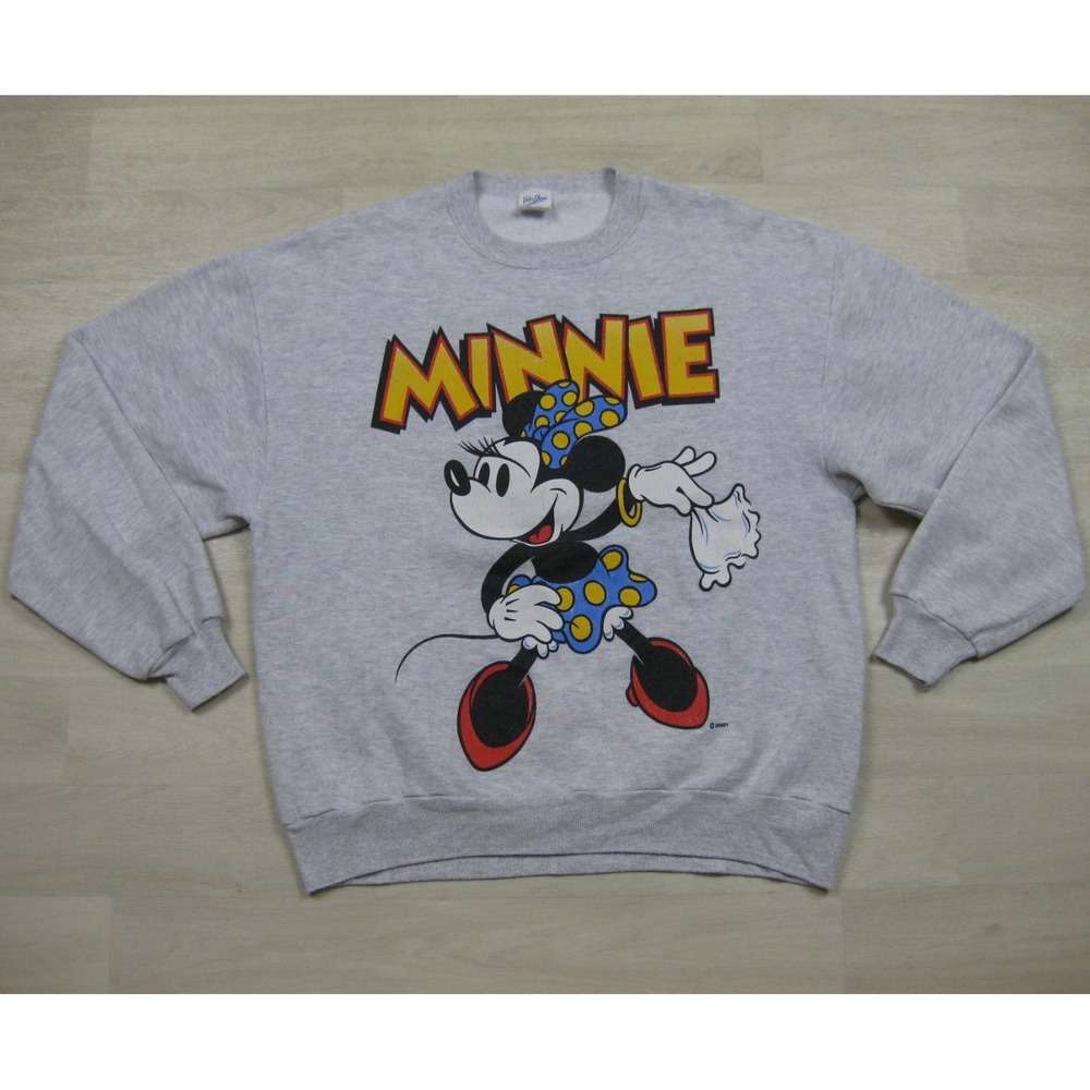 Vintage 90s Minnie Mouse Crewneck Sweatshirt (L) Walt Disney Velva‎ Sheen USA